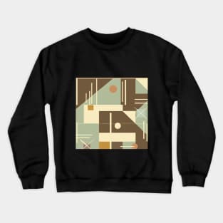 Earthy Tones in Abstract Shapes: Vintage-Inspired Geometric Design. Crewneck Sweatshirt